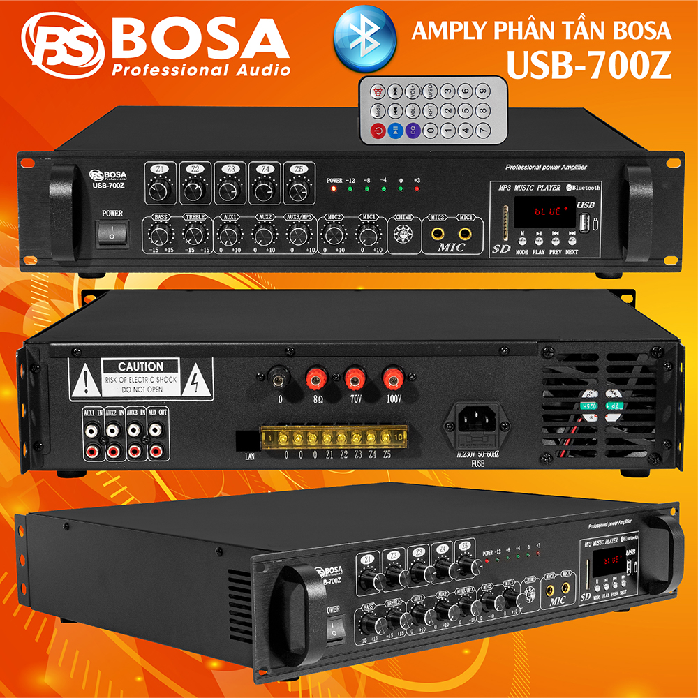 Amply phân vùng Bosa USB 700Z Remote